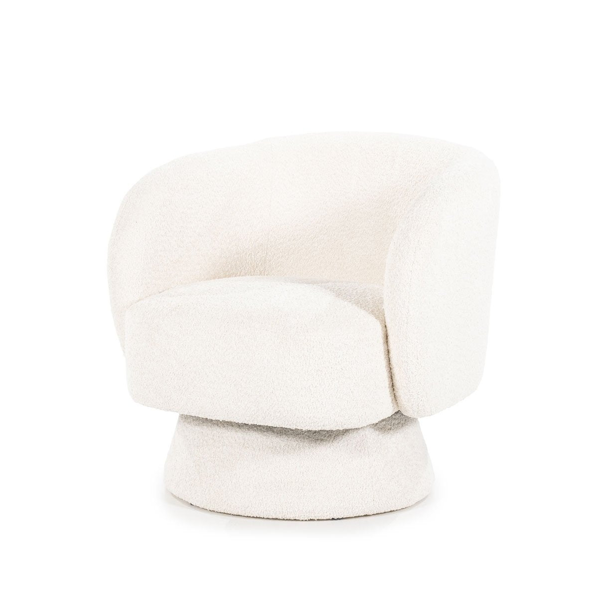 PETIT FAUTEUIL EN BOUCLETTES BLANCHES PIVOTANT