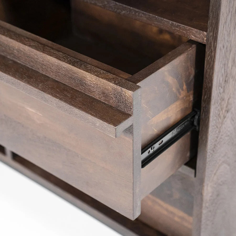 BIBLIOTHÈQUE EN MANGIER 3 PORTES ET 2 TIROIRS