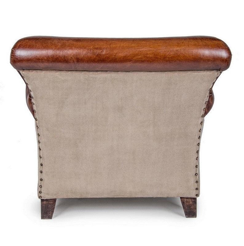 FAUTEUIL STYLE CHARLESTON CUIR ET TISSUS