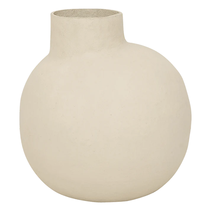 TRÈS GRAND POT DESIGN EN PAPIER MACHER BLANC