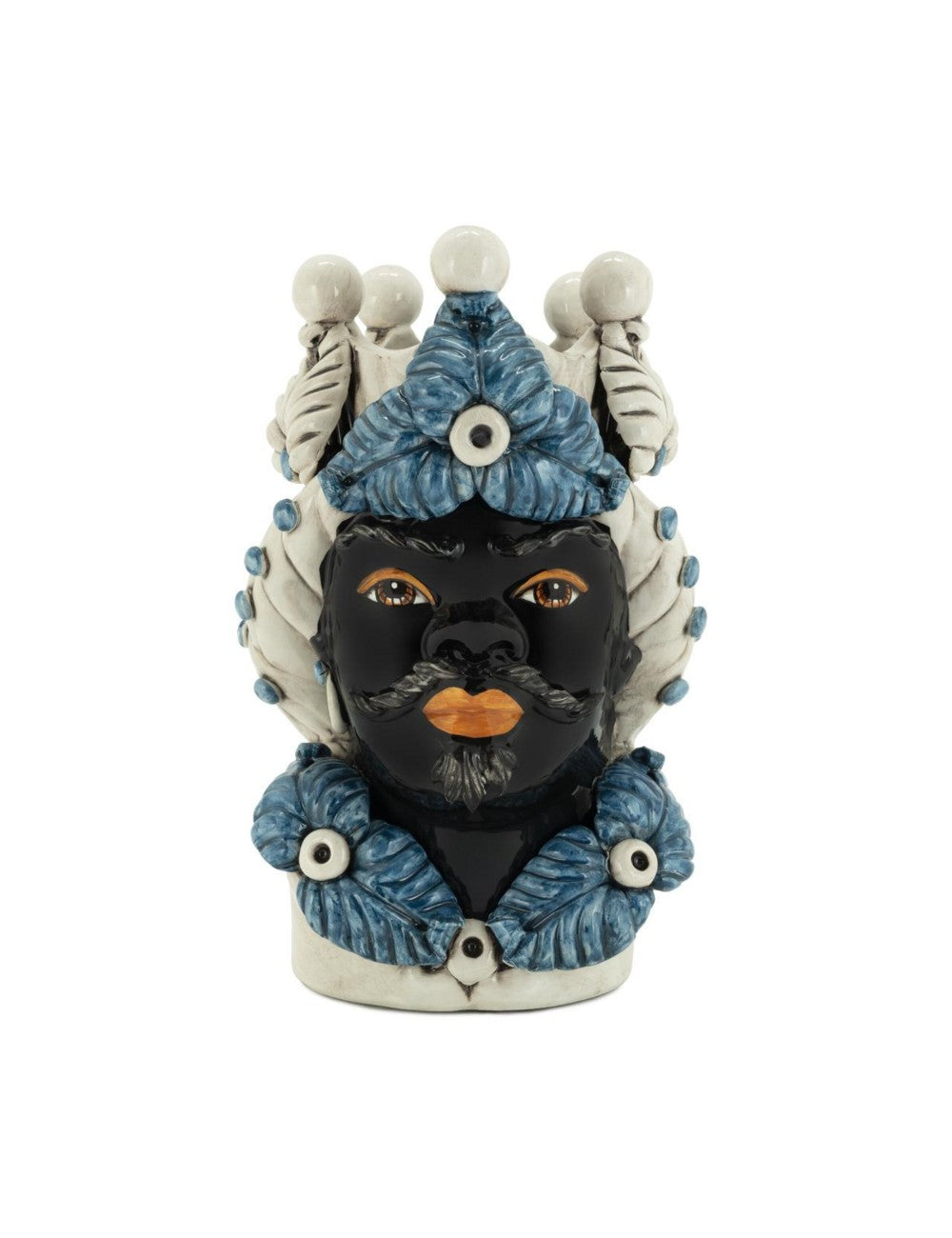 VASE MORO MEN BLEU HAUTEUR 33 CM , ABHIKA