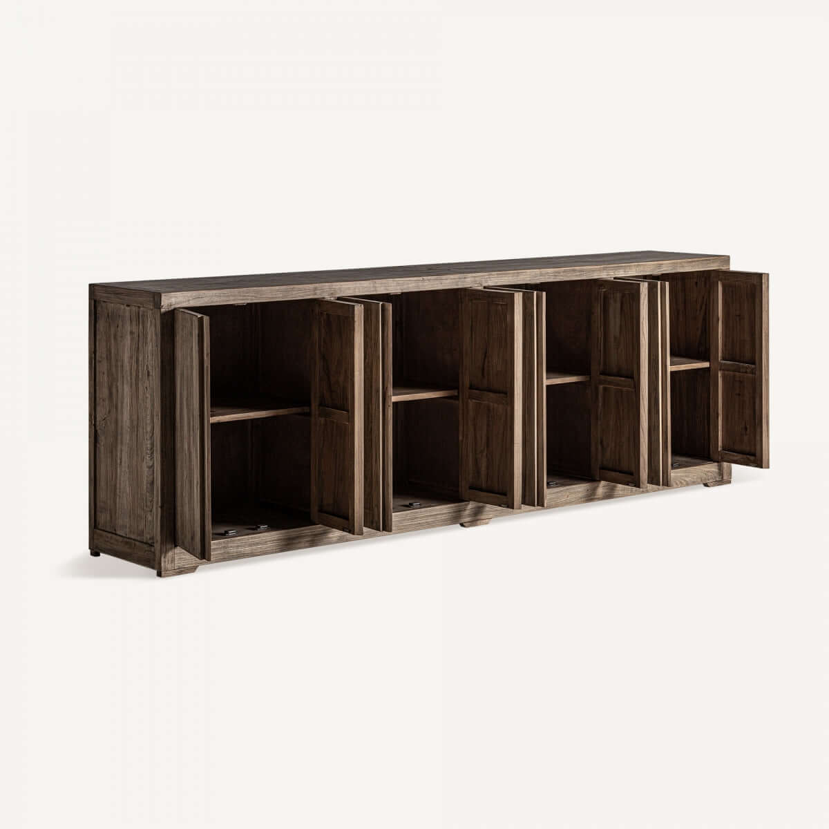 Buffet en bois d'orme recyclé, style rustique, dimensions XXL pour un rangement spacieux