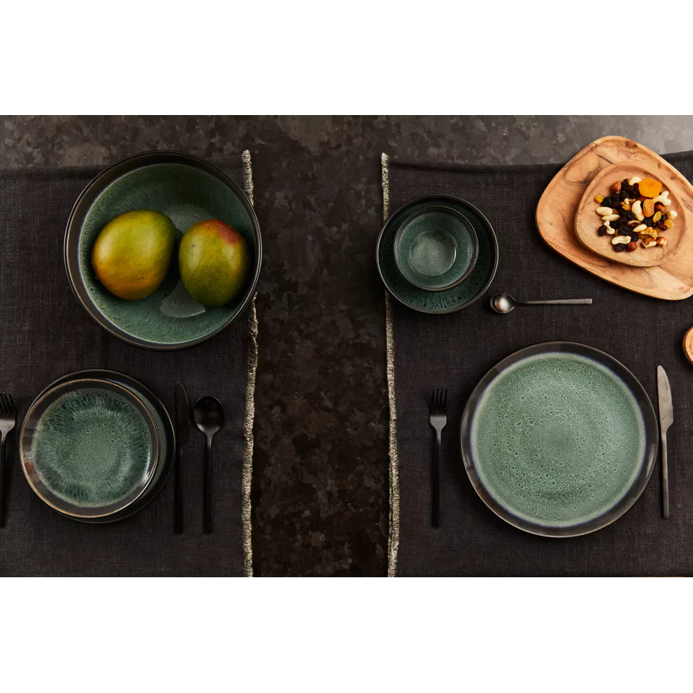 6 GRANDES ASSIETTES EN GRÈS VERT