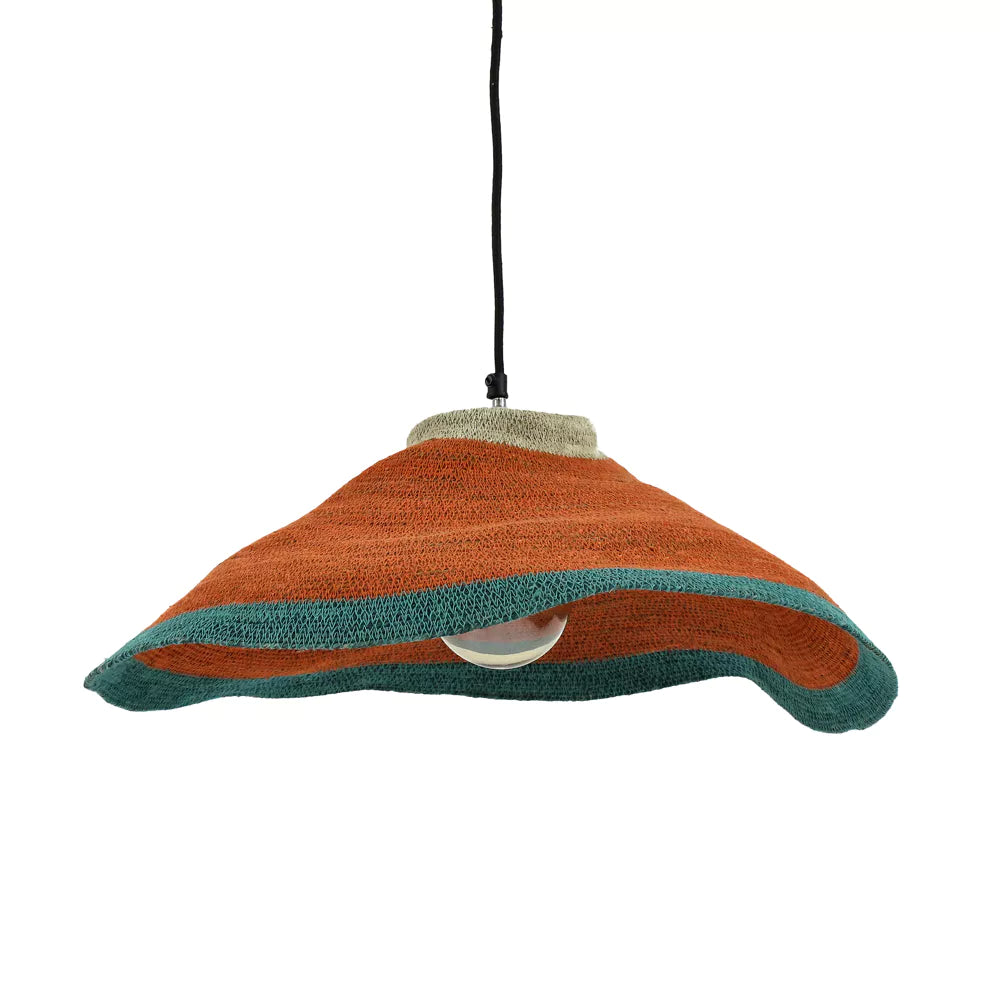 SUSPENSION EN JONC DE MER ORANGE ET VERT