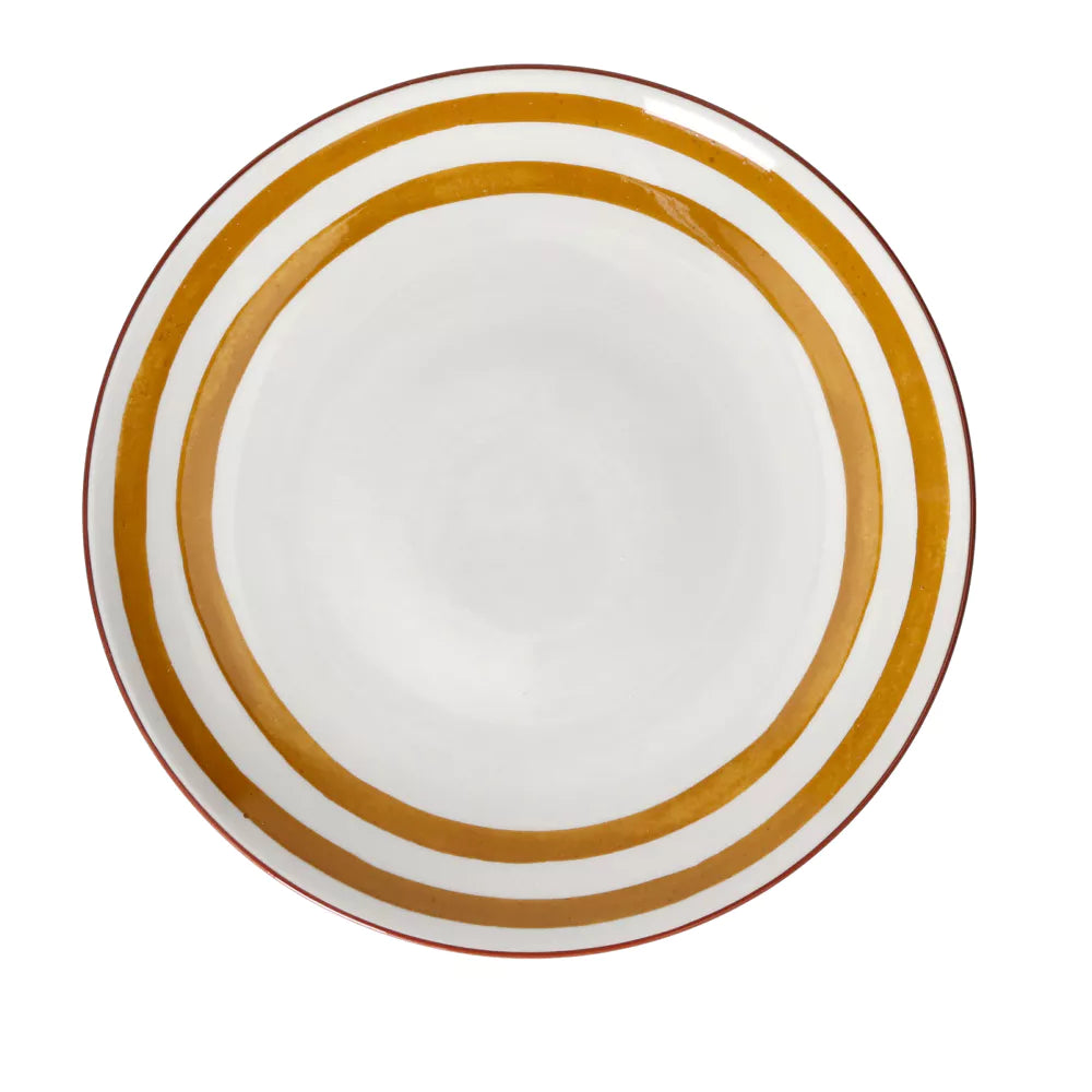 6 ASSIETTES EN PORCELAINE POMAX JAUNE