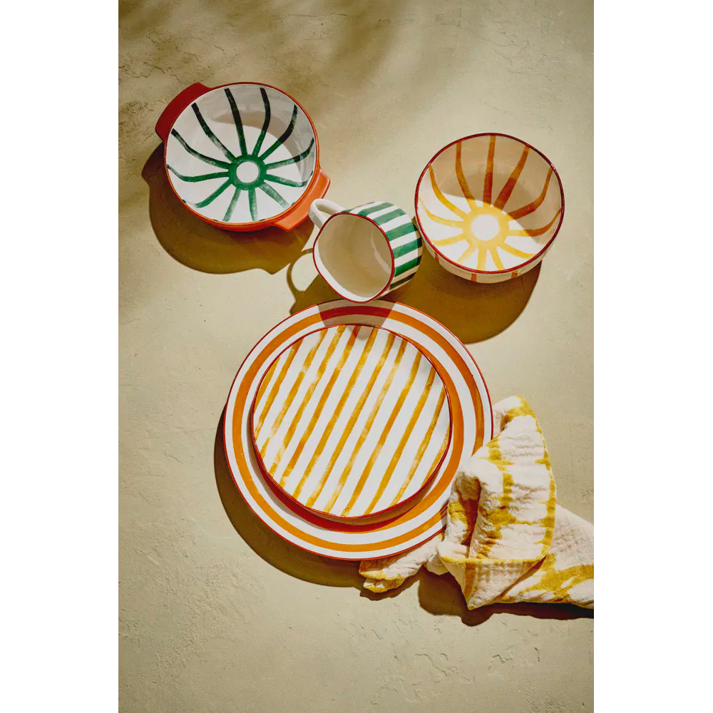 6 ASSIETTES EN PORCELAINE POMAX JAUNE