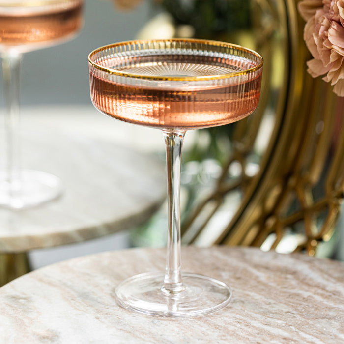 COUPE A CHAMPAGNE STRIÉE REBORD DORÉ