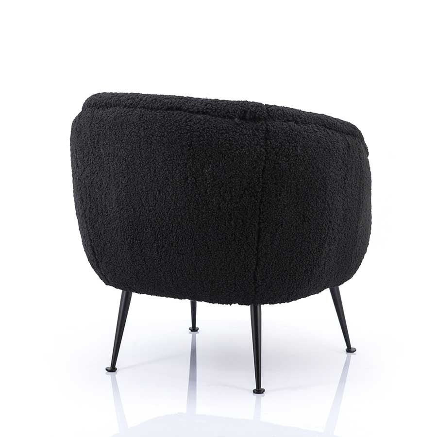 FAUTEUIL NOIR EN BOUCLETTES 4 PIEDS