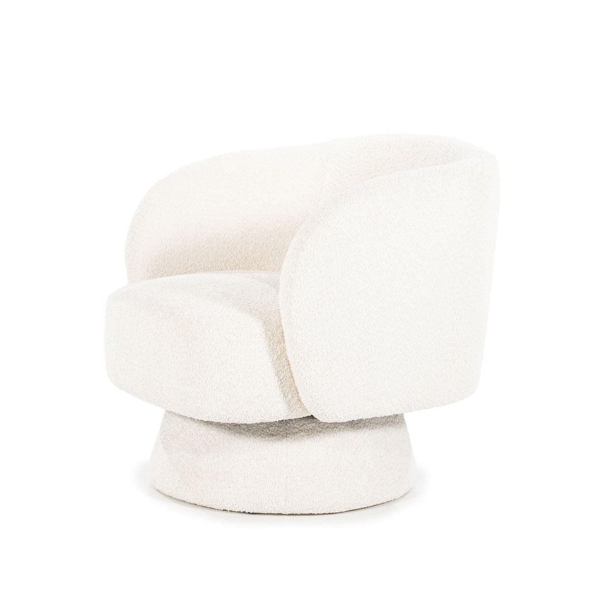PETIT FAUTEUIL EN BOUCLETTES BLANCHES PIVOTANT