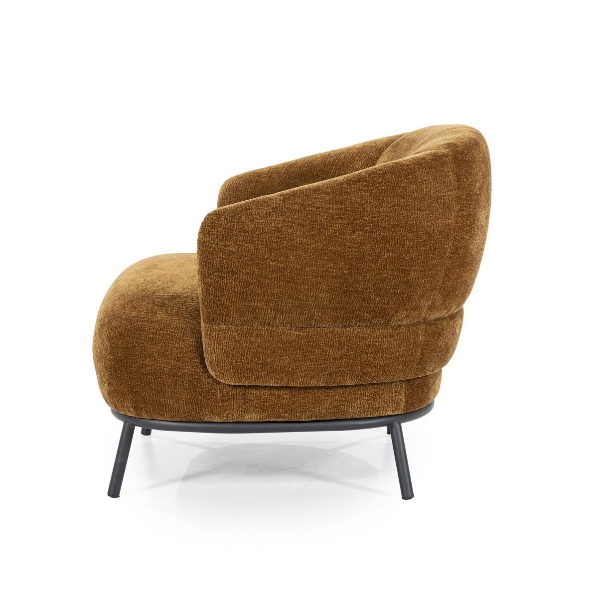 FAUTEUIL EN VELOURS BRONZE OR PIEDS NOIRS