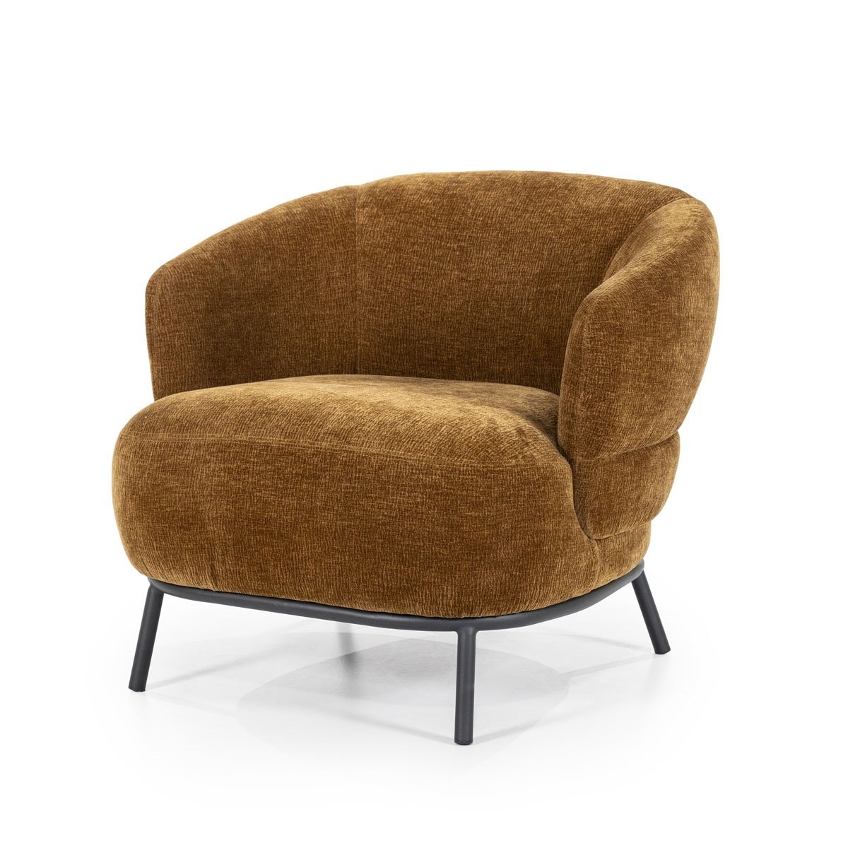 FAUTEUIL EN VELOURS BRONZE OR PIEDS NOIRS