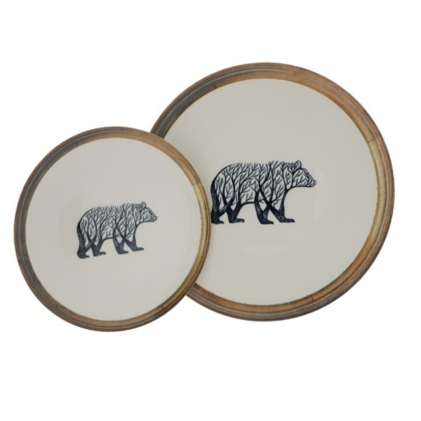 6 ASSIETTES MOTIF OURS EN PORCELAINE