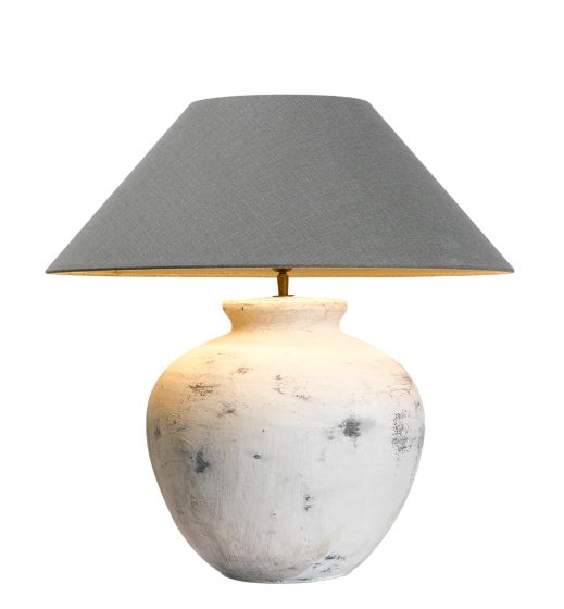 LAMPE EN CÉRAMIQUE BLANCHE FINITION ANTIQUE