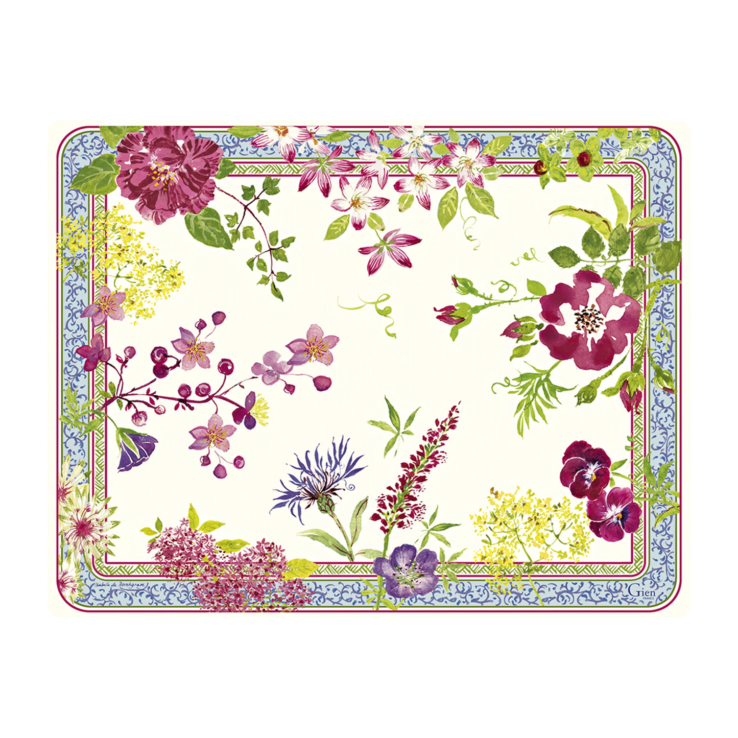 Plateau Gien acrylique, grand modèle - Millefleurs