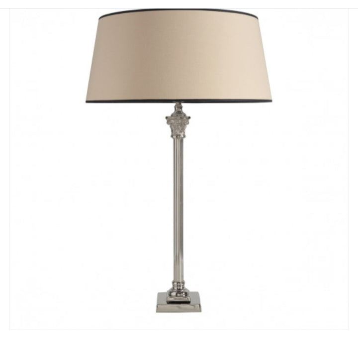PIED DE LAMPE EN MÉTAL ARGENTÉ