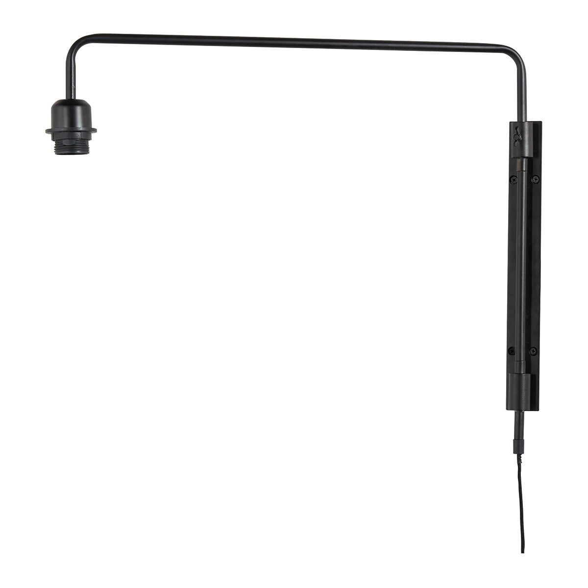 APPLIQUE PIVOTANTE EN MÉTAL NOIR AVEC ABAT-JOUR BEIGE