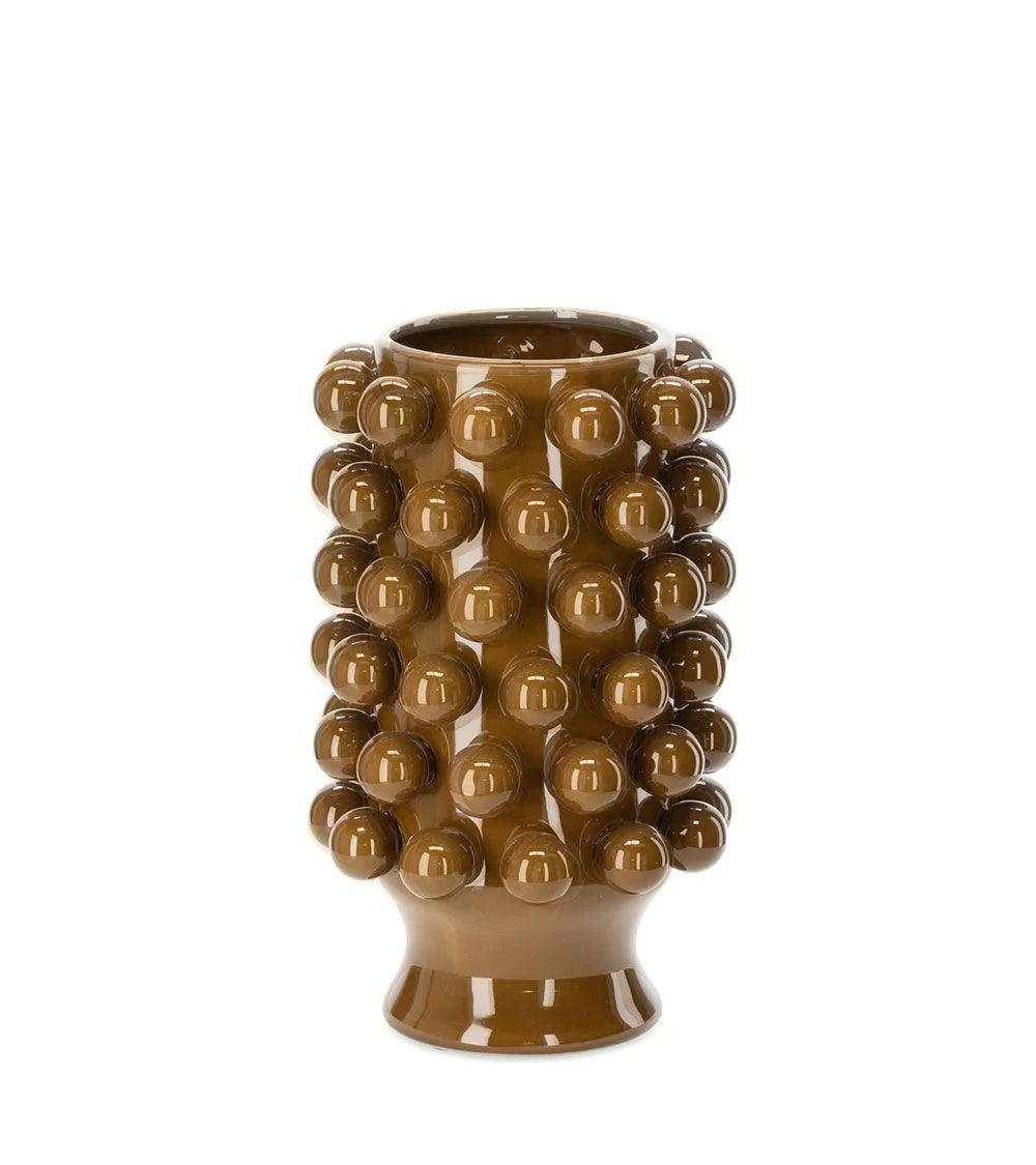 GRAND VASE EN CÉRAMIQUE GRAPPA MARRON