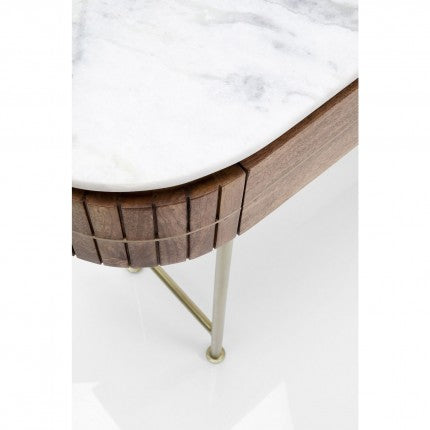 CONSOLE DESSUS MARBRE ET PIEDS METAL