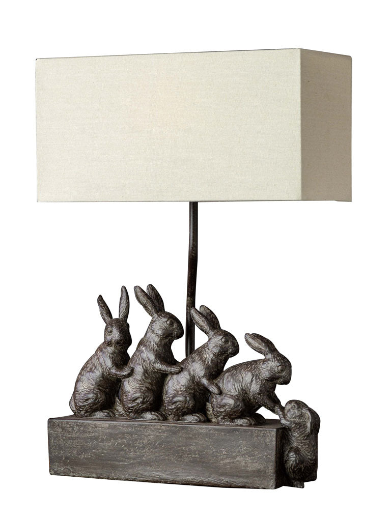 LAMPE FAMILLE LAPINS ABAT-JOUR INCLUS