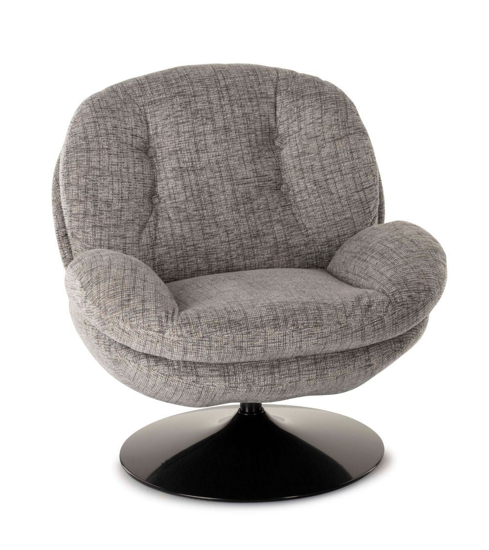 FAUTEUIL PIVOTANT GRIS SOURIS PIEDS NOIRS