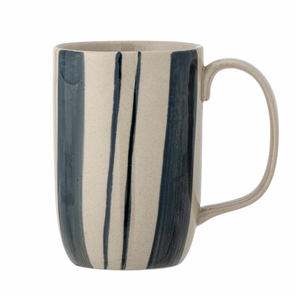 LOT DE 6 MUGS EN GRÈS BLEU ET BEIGE