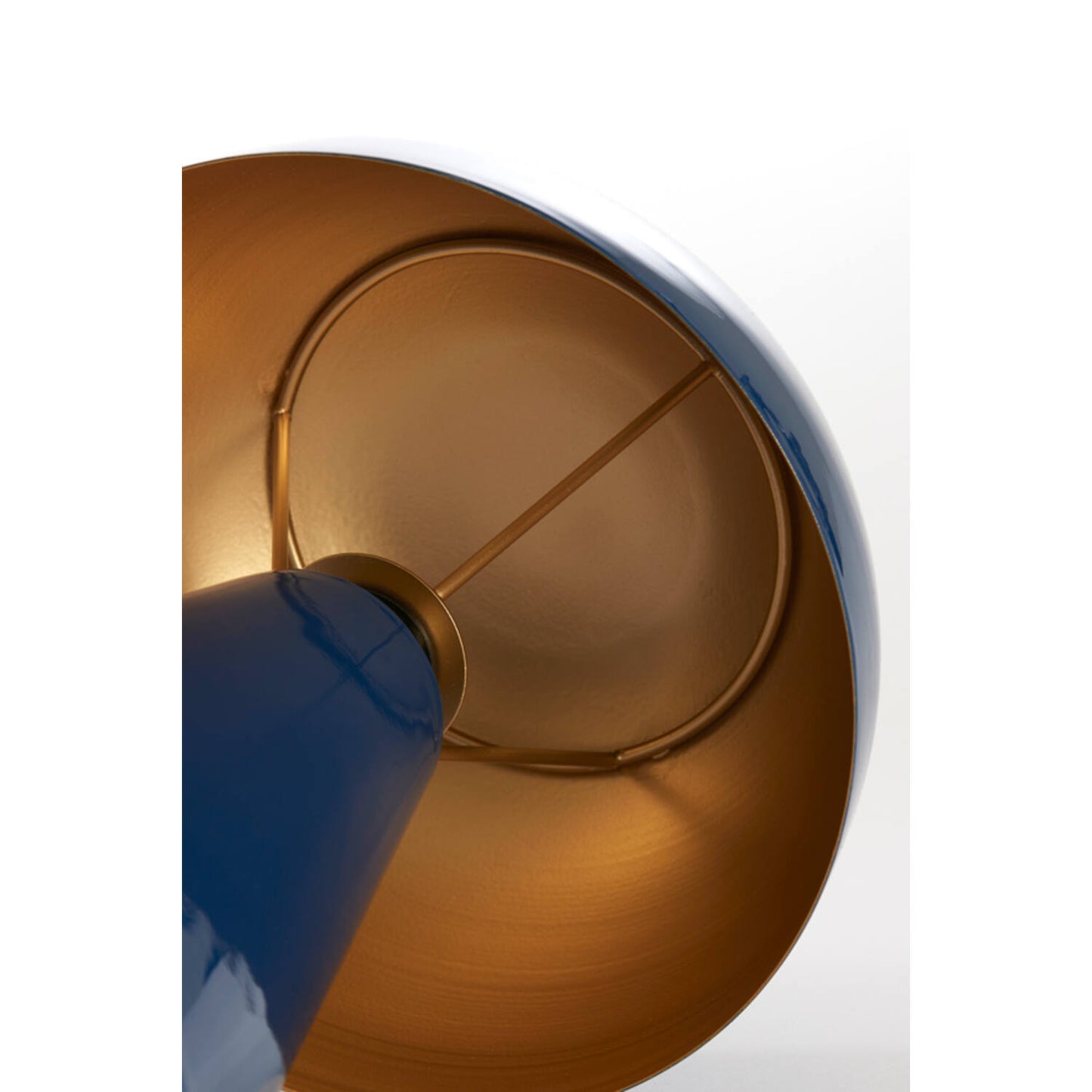 Lampe de table bleu brillant en métal