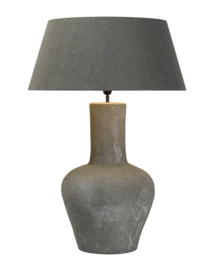 TRÈS GROSSE LAMPE EN TERRE CUITE GRISE HAUTEUR 75 DIAMÈTRE 50 CM