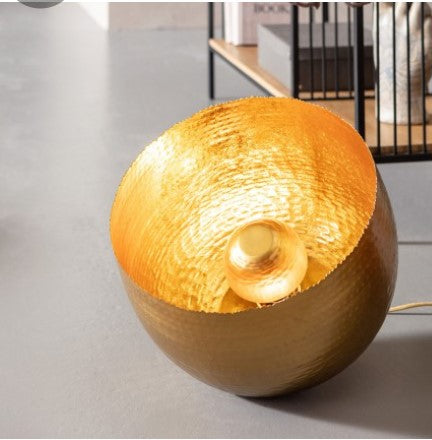 LAMPE DE SOL RONDE DORÉE DIAMÈTRE 36 CM
