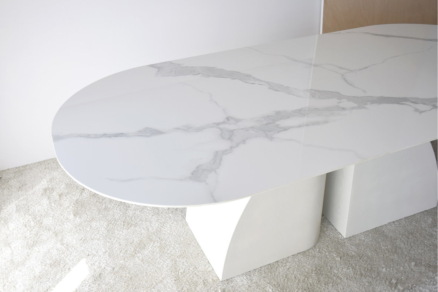 TABLE EN CERAMIQUE BLANC 230 X 110 X 75 CM