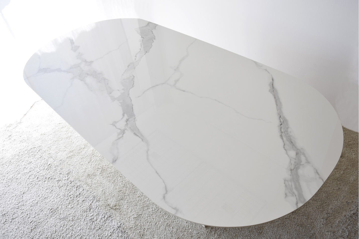 TABLE EN CERAMIQUE BLANC 230 X 110 X 75 CM