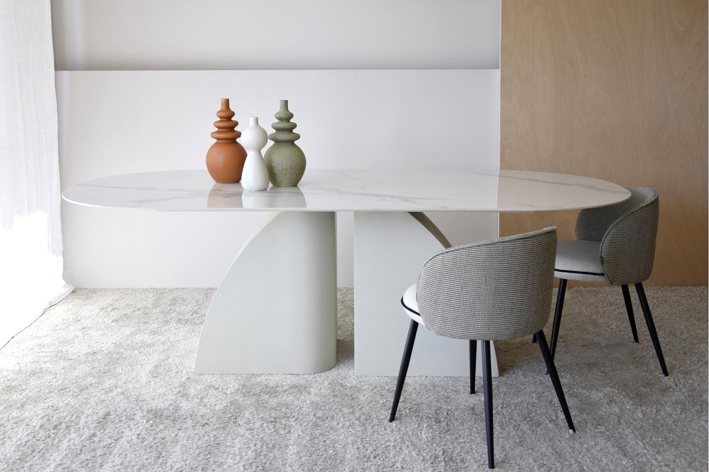 TABLE EN CERAMIQUE BLANC 230 X 110 X 75 CM