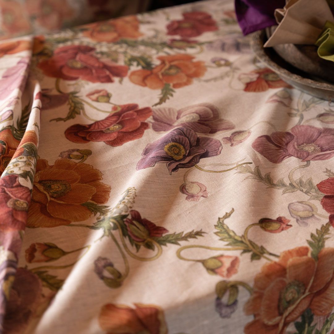 Nappe en lin Tessitura Toscana modèle Poppy 170x270 cm