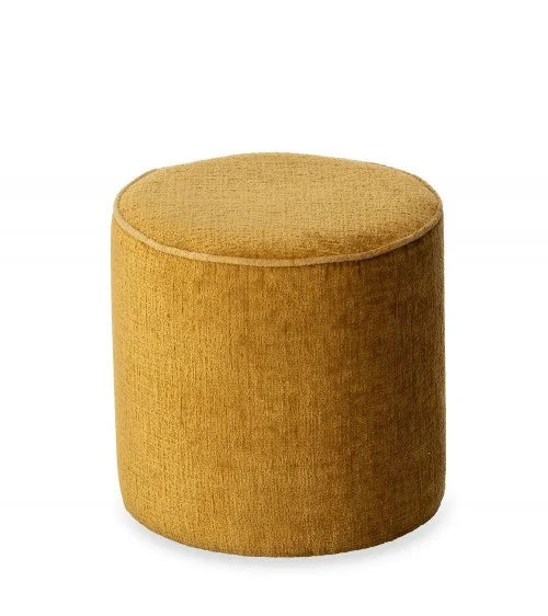 Pouf jaune en velours
