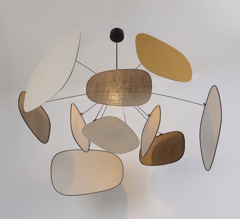 SUSPENSION SCREEN XL EN LIN BEIGE/ JAUNE/BLANC