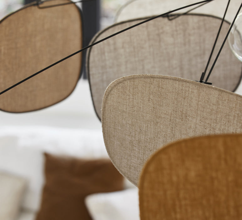 SUSPENSION SCREEN XL EN LIN BEIGE/ JAUNE/BLANC