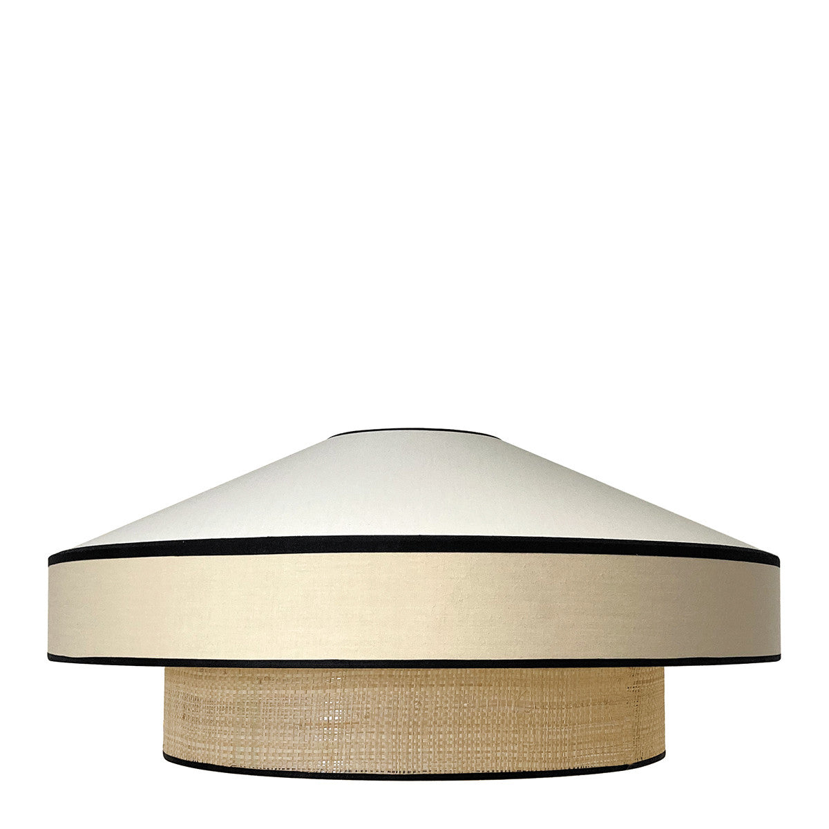 SUSPENSION RONDE EN COTON BLANC ET RAPHIA