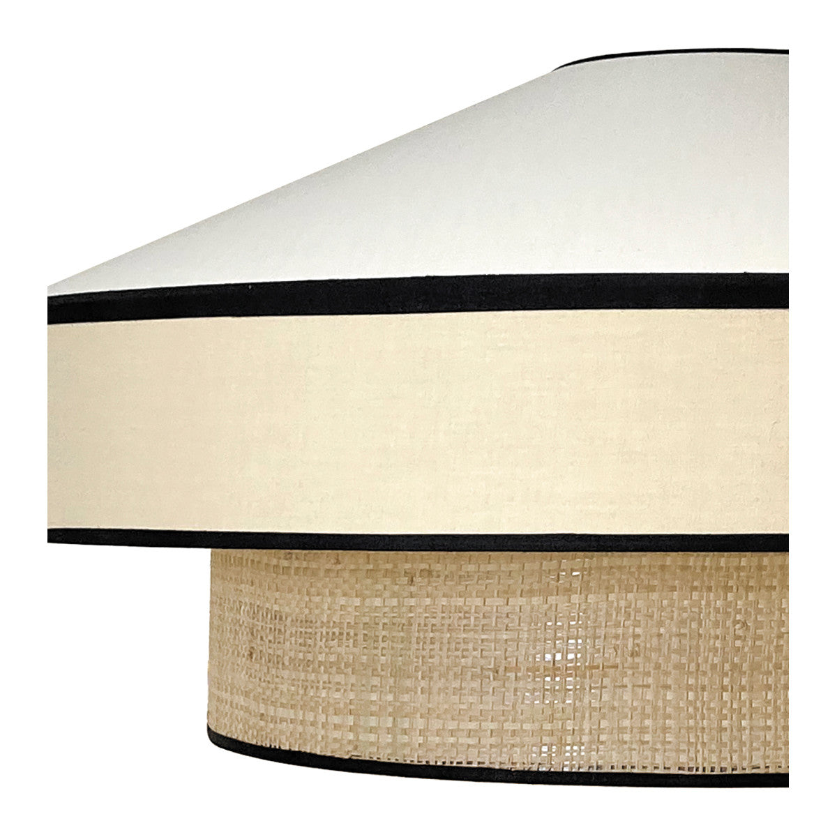 SUSPENSION RONDE EN COTON BLANC ET RAPHIA