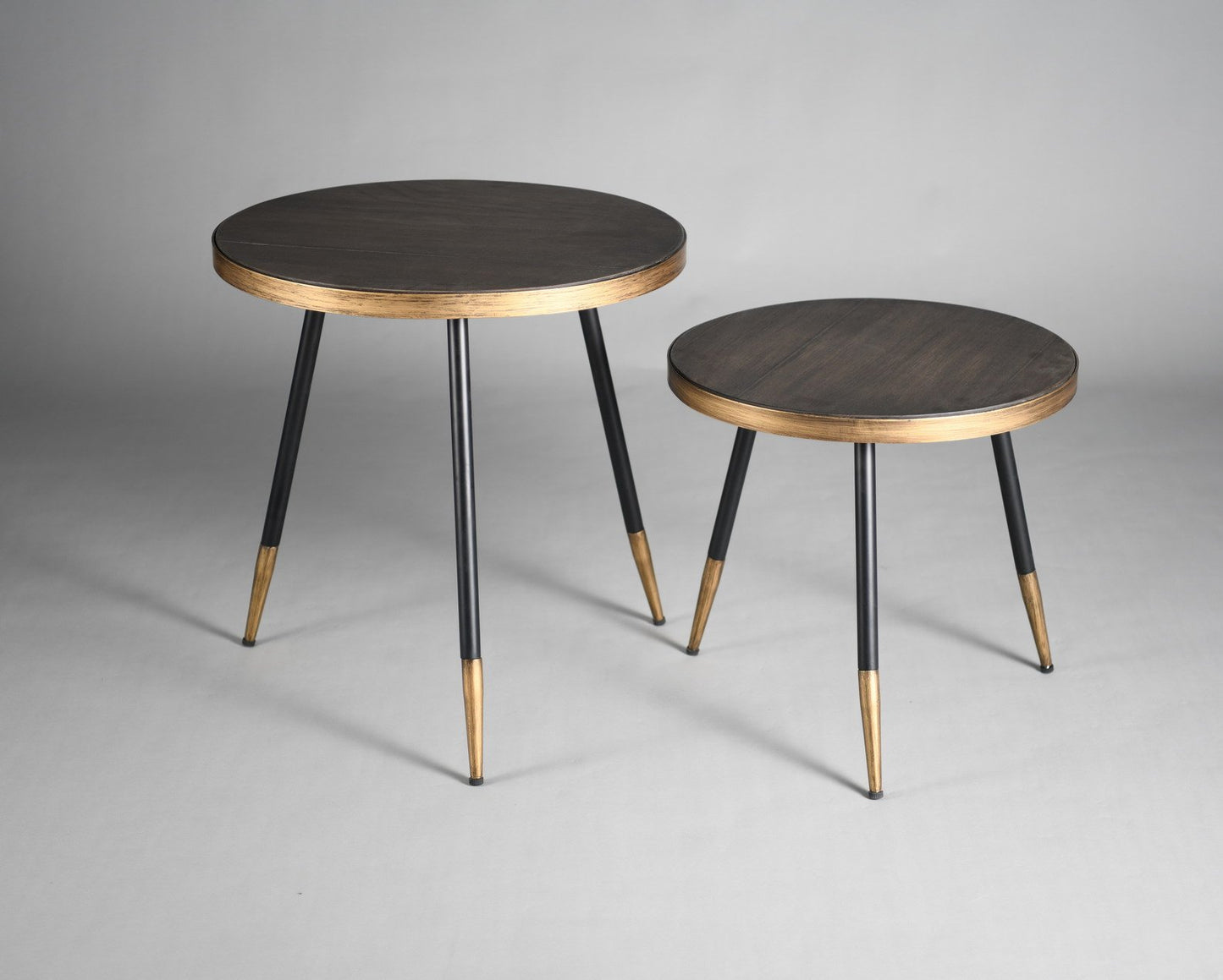 2 TABLES GIGOGNE RONDES BOIS ET MÉTAL