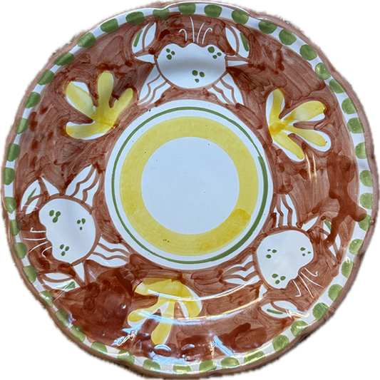 Assiette Amalfi 25 cm Crabe Terracotta