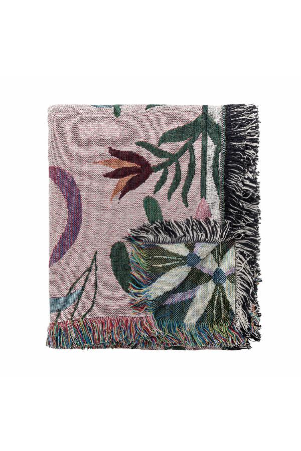 Plaid multicolore a motif de fleurs