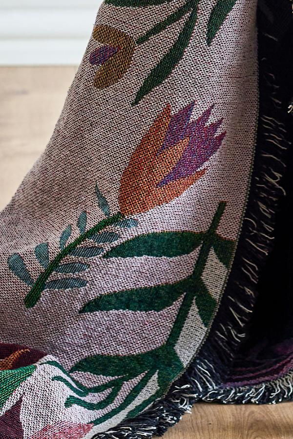 Plaid multicolore a motif de fleurs