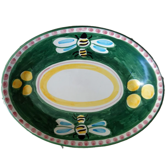 Plat Ovale 30 CM Abeille Verte