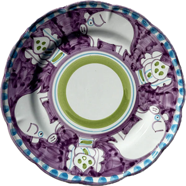 Assiette Amalfi 25 cm Cochon Violet