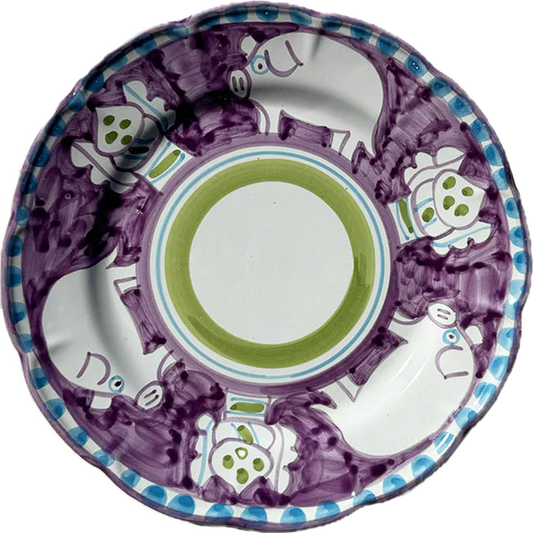 Assiette Amalfi 25 cm Cochon Violet