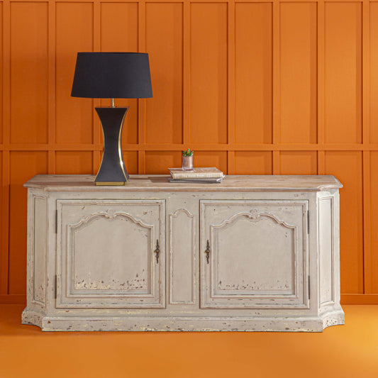 BUFFET BAS PATINE VERT A L'ANCIENNE