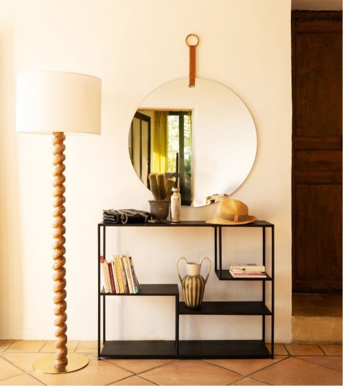 PETITE CONSOLE  EN MÉTAL NOIR , 2 ÉTAGES