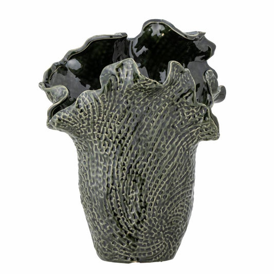 Vase grès vert
