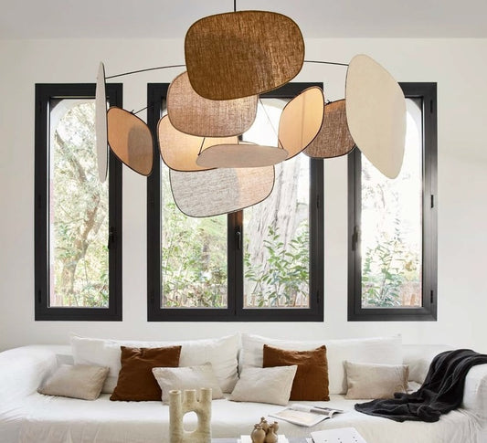 SUSPENSION SCREEN XL EN LIN BEIGE/ JAUNE/BLANC