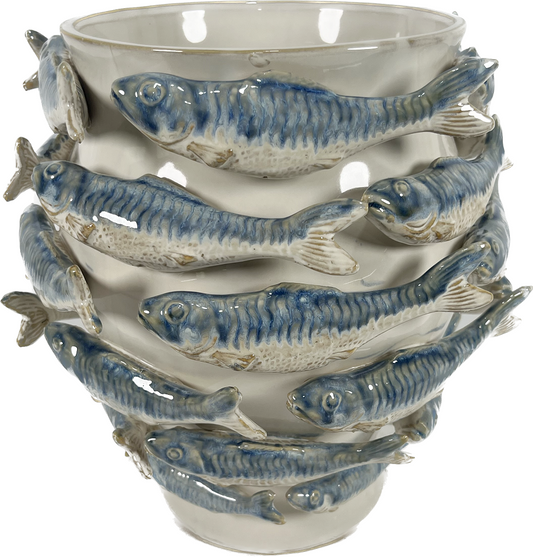 VASE CERAMIQUE POISSONS