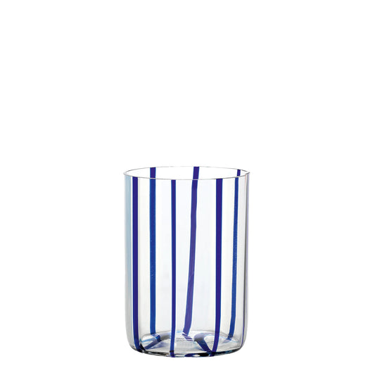6 VERRES A EAU RAYE BLEU